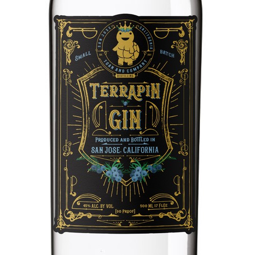 Gin Bottle Label Design by Windmill Designer™