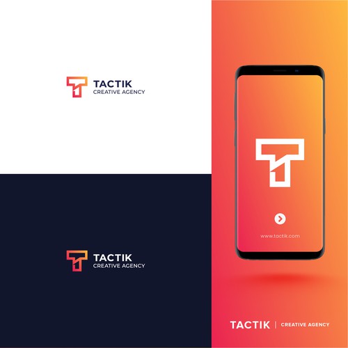 "Playful & smart visual identity for a digital creative agency named Tactik" ganador Logo & guía de marca