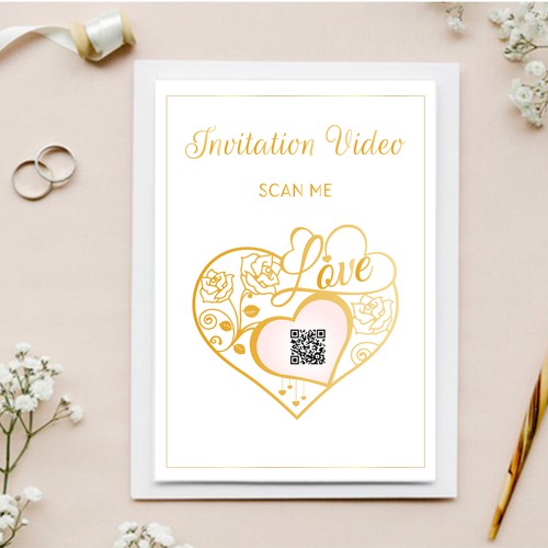 Hollow heart shaped design for a wedding invitation card Design by Krishna Arts