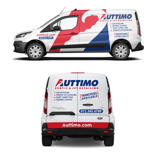 Eye- Catching Van Wrap for our Exotic car & Private Jet Detailing Business. Design by Rockyman