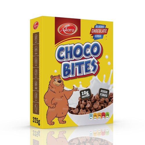 Design a kid friendly packaging (box) for our cereal brand Design by Shark1@