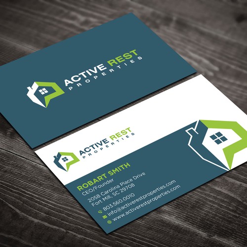 Modern Business Cards for Active Rest Properties Design by Brandmaker artist