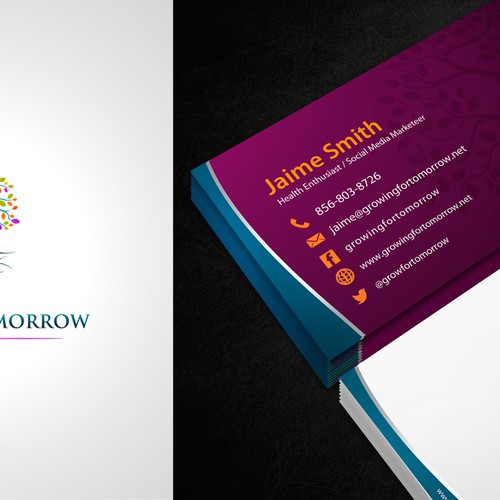 logo and business card for Growing Toward Tomorrow  Réalisé par khingkhing