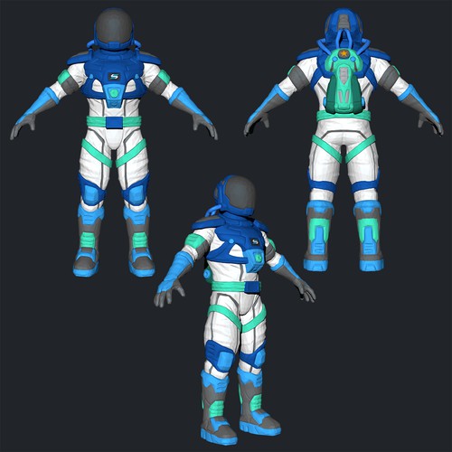 Statellite needs a futuristic low poly astronaut brand mascot! デザイン by Atchie
