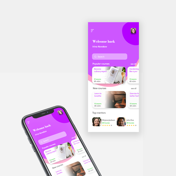 Design by IrinaN titled "mobile app design concept"