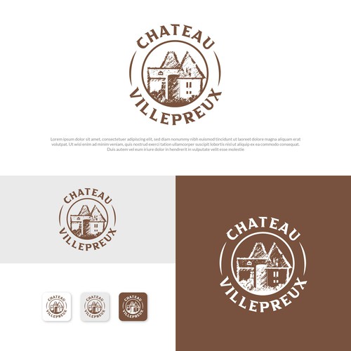 Modern new logo for French chateau and vineyard-ontwerp door Danielle Curtis