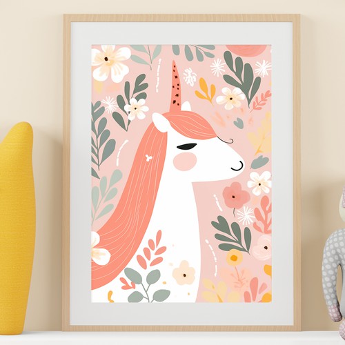 Design unique baby nursery poster with magical creatures Design by DWL-Designs