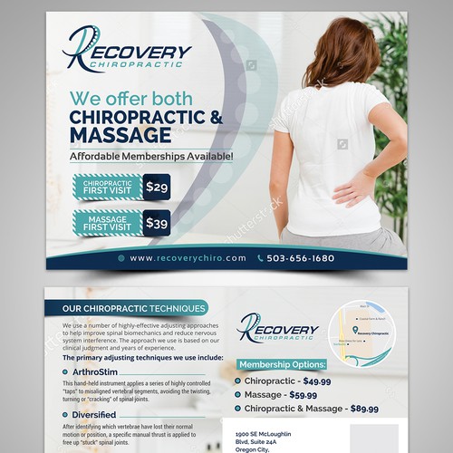 Chiropractic Post Card Mailer Design by FuturisticBug