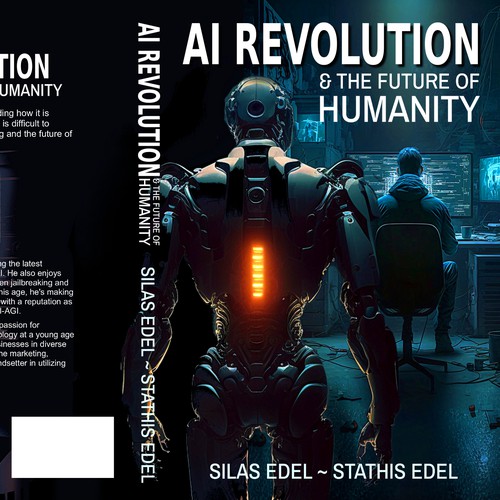 Futuristic AI Book Cover - AI vs Humans/Dark Design by SusansArt