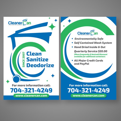 Design a Promotional Flyer for Our Trash Can Cleaning Business Réalisé par Dzhafir