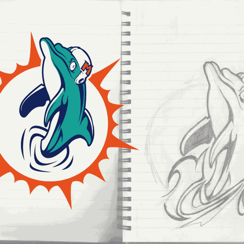 99designs community contest: Help the Miami Dolphins NFL team re-design its logo! Design réalisé par dibu