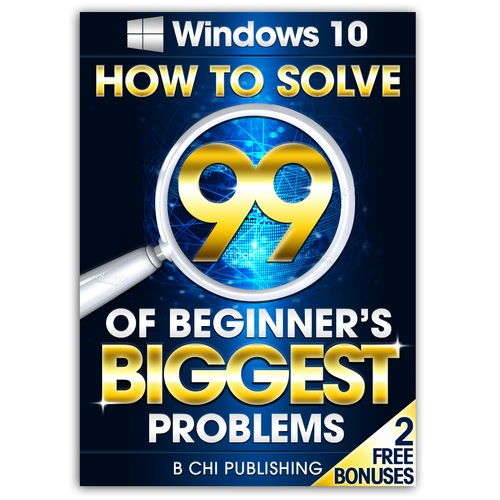 Create a *UNIQUE and BOLD Cover* for a Computer Book on Windows 10 (ebook and paperback) Design by klnz