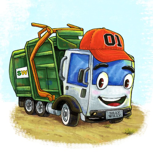 Cartoon garbage truck | Illustration or graphics contest | 99designs