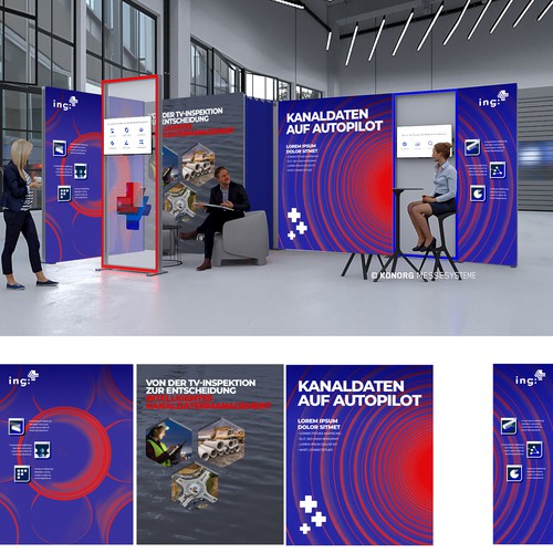 Design for new tradefair booth for a company offering digital services for the construction industry Design by spacecadet