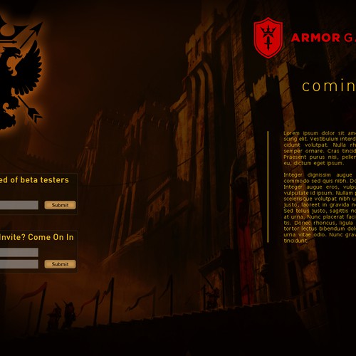 Breath Life Into Armor Games New Brand - Design our Beta Page Design by FTaylor