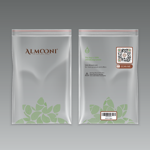 Design a simple yet elegant polybag packaging for our loofah brand Design by Nabaws