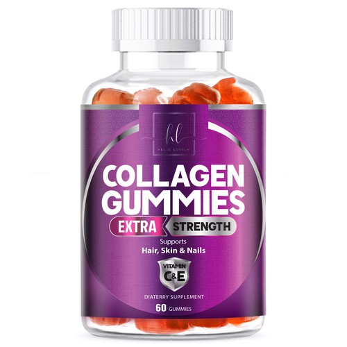 Hello Lovely needs a Collagen Gummies product label Design by agooshe