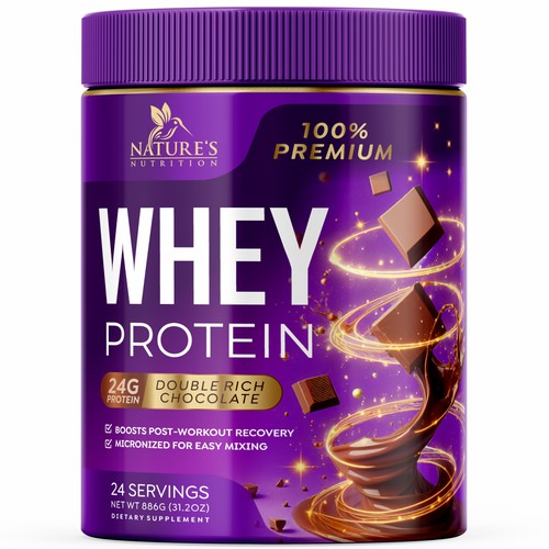 Tasty Whey Protein Chocolate Design Needed for Nature's Nutrition Design réalisé par GenScythe