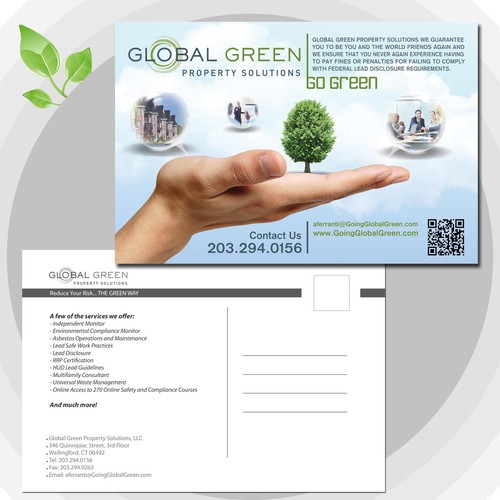 Create the next postcard or flyer for Global Green Property Solutions Réalisé par mostdemo