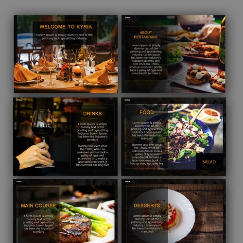 presentation for restaurant