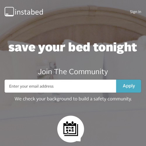 Landing page for simple, on-demand bed booking app Design by SpellWebDesign
