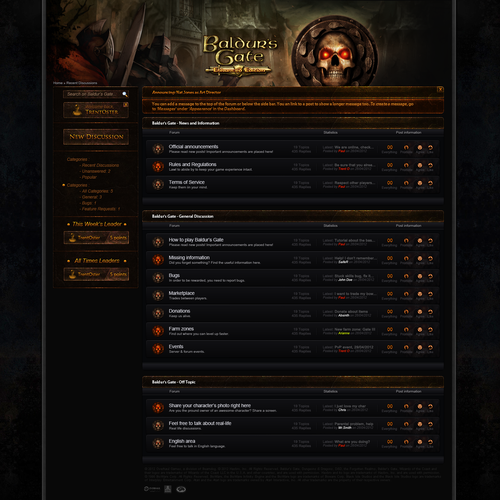 New Baldur's Gate forums need design help Design von Paul Gotea