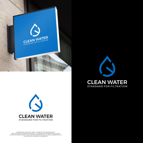 Simple Clean Logo for Water Filtration Company Design by Lion Black