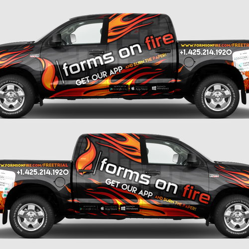Toyota Tundra Wrap - Forms On Fire! Design por DVKstudio™