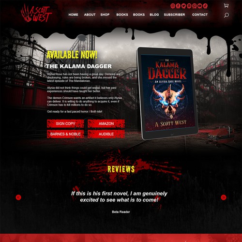 Website Redesign for Horror Author - Get Creepy! Design by yvanweb Designs