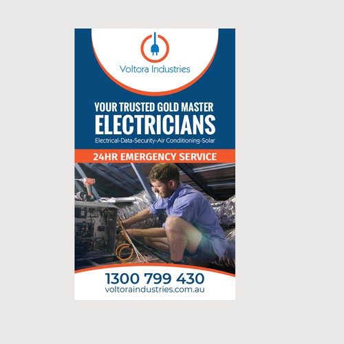 Voltora Industries Back Wall Banner Design by Sketch Media™