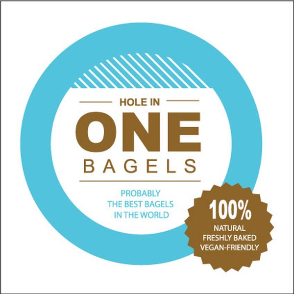 Create the next product label for Hole in One Bagels