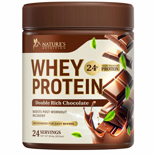 Tasty Whey Protein Chocolate Design Needed for Nature's Nutrition Design by Davi Giolo ★