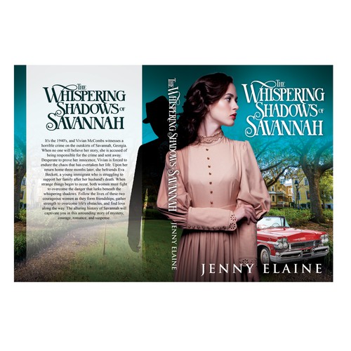 Create a stunning book cover with a 1940s lady, an air of mystery, and images of Savannah, Georgia Design by TRIWIDYATMAKA