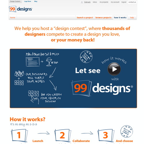 Redesign the “How it works” page for 99designs Réalisé par Valmark
