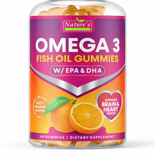 Tasty Omega 3 Fish Oil Gummies Design needed for Nature's Gummies Design by GenScythe