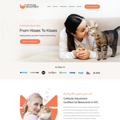 Create a website refresh for a cat behavior consultant! Design by Isaac Creative