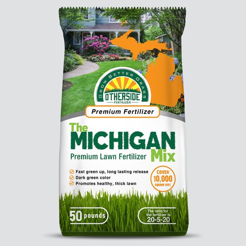 Michigan Centric Lawn Fertilizer Bag Design by Nirmana92