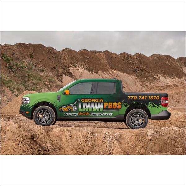 Design by dnite titled "georgia lawn pros car wrap"