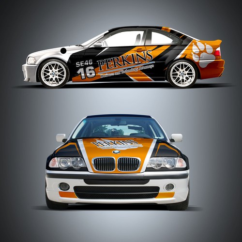 Designs PerkinsClemson e46 Race Car Wrap Car, truck or van wrap