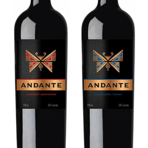 Wine label designer needed for Andante: award-winning, expertly curated wines from Chile Design by Sonia Maggi