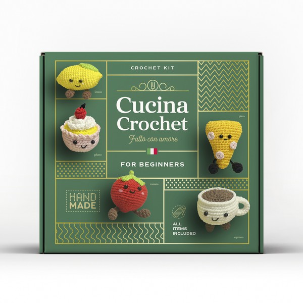 Design by Toni Salles titled "Cucina Crochet Kit Packaging Design"