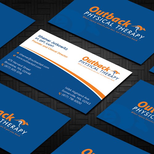 Business card for 2 clinic physical therapy office Design by Taaiebah