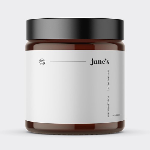 Minimal supplement label design Design by Lady Goga