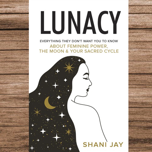 Beautiful nonfiction book cover design for a book about the moon & feminine energy aimed at women Design by dalim