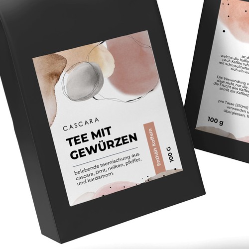 Design Cascara tea label di Lady Goga