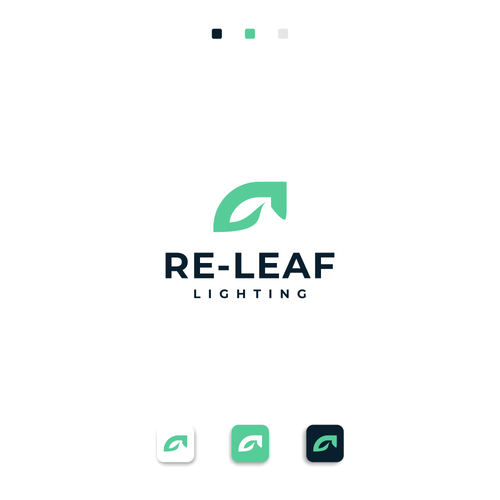 Re-LEAF Lighting logo Diseño de REIFIDE