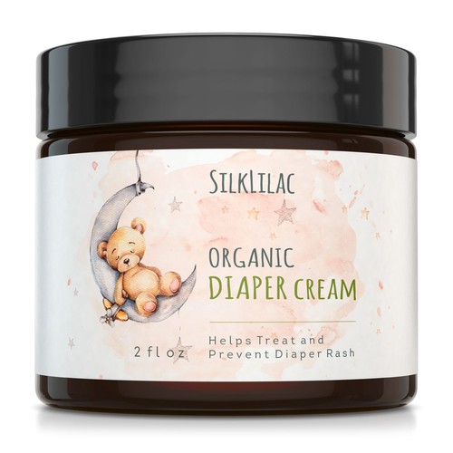 Organic Baby Diaper Cream Label Réalisé par D'D Design