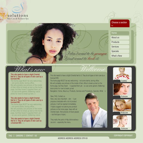 Website for Skin Care Company $225 デザイン by LDaydesign