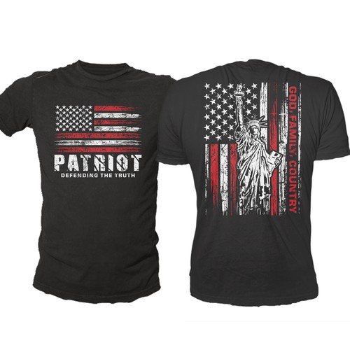 Develop a patriotic shirt that represents: The individual patriot, God, Family, Country Design by -Diamond Head-