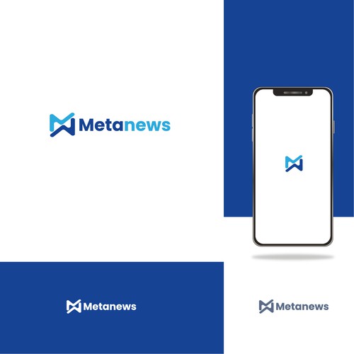 Design a logo for a web3 News platform called MetaNews Design by Solido7